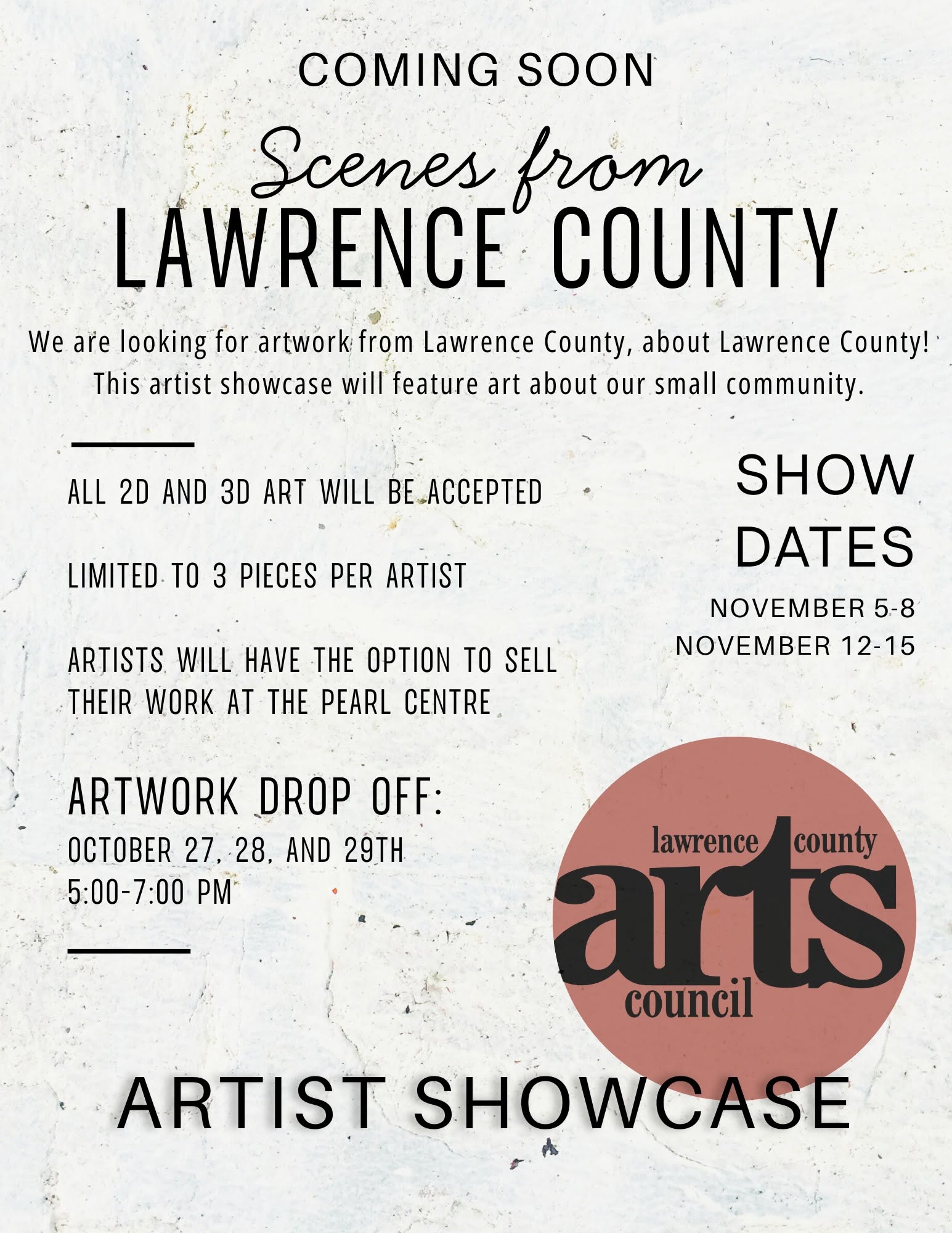 Scenes from Lawrence County Flyer Fall Art Show Flyer
